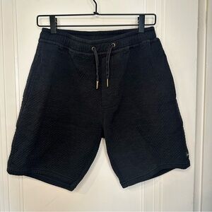 Barney Cools Waffle Knit Black Athletic Drawstring Shorts